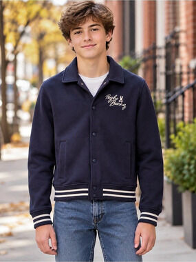 Psycho Bunny Kids Desert Coach Bomber Jacket | Evening Blue | 14–16